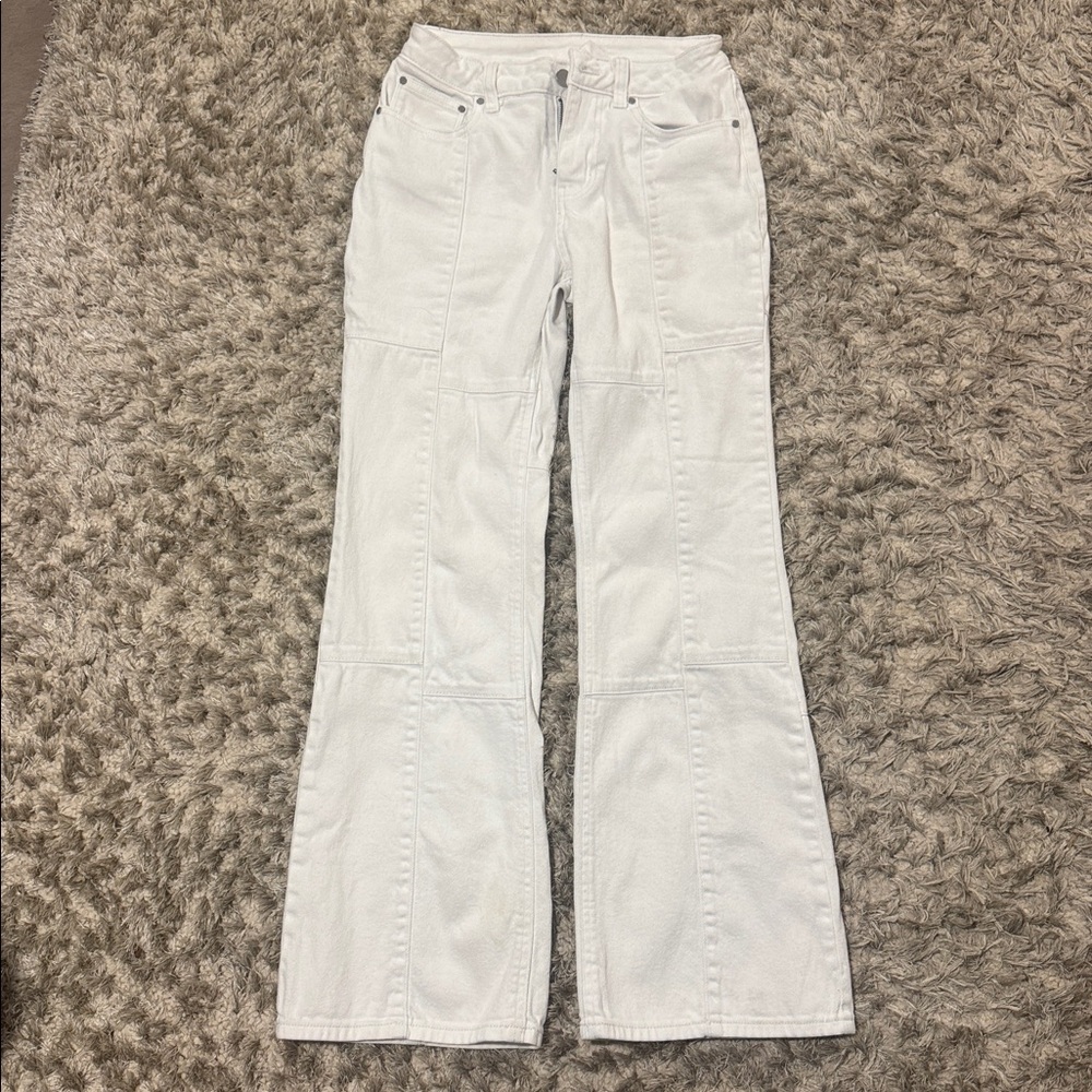 Women's White patchwork style Flared Jeans
